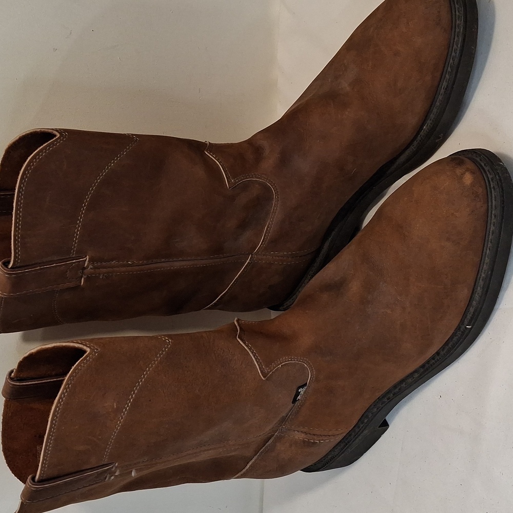 Justin Mens Conductor Work Boot 10" Size 13D Leather 4760 Brown Soft Toe - Picture 3 of 13